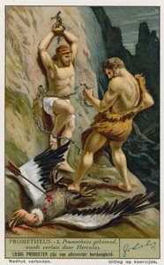 Prometheus bevrijd van zijn kettingen door Hercules